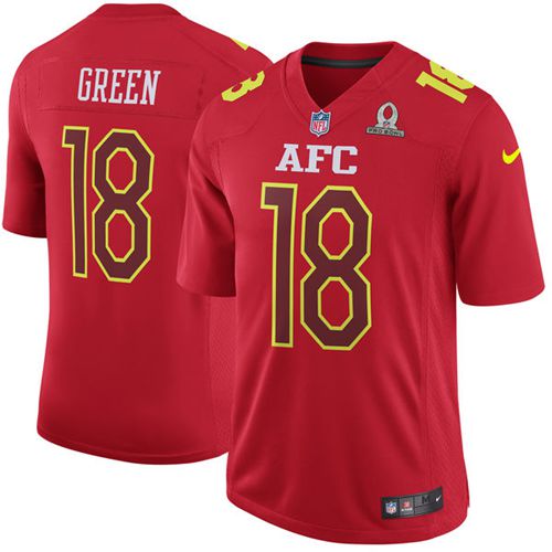 Nike Bengals #18 A.J. Green Red Men's Stitched NFL Game AFC Pro Bowl Jersey - Click Image to Close